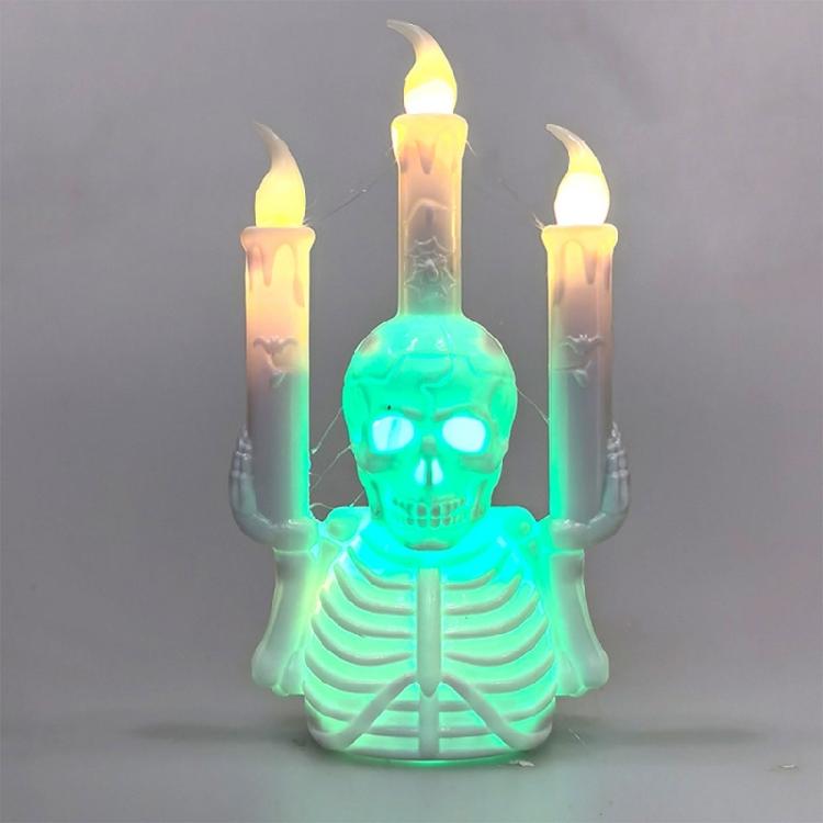 Eerir Parties Decoration for Spooky Setting Stylish Skull Candle Holder Lamp Parties Decoration for Halloween Enthusiast