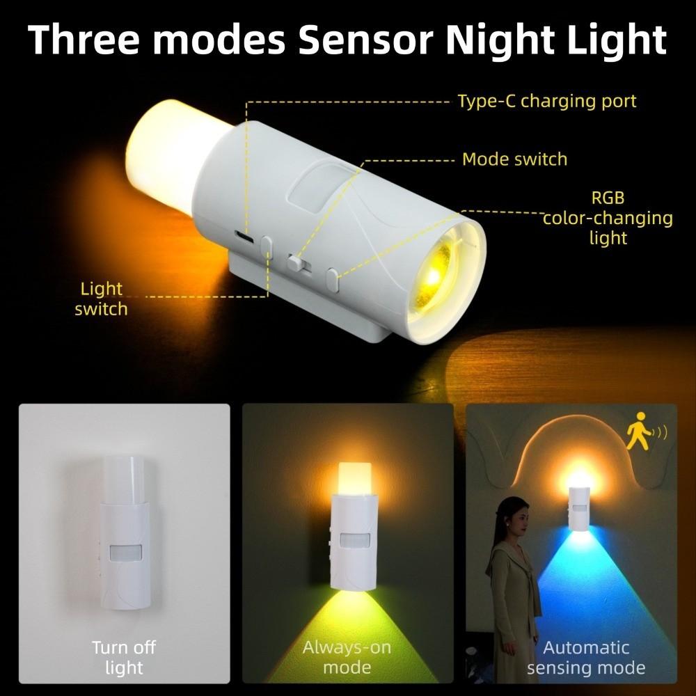 Rechargeable Intelligent Sensor Dual-head Wall Lamp Wireless Wall Lamp for 5V1500mAh Toilet