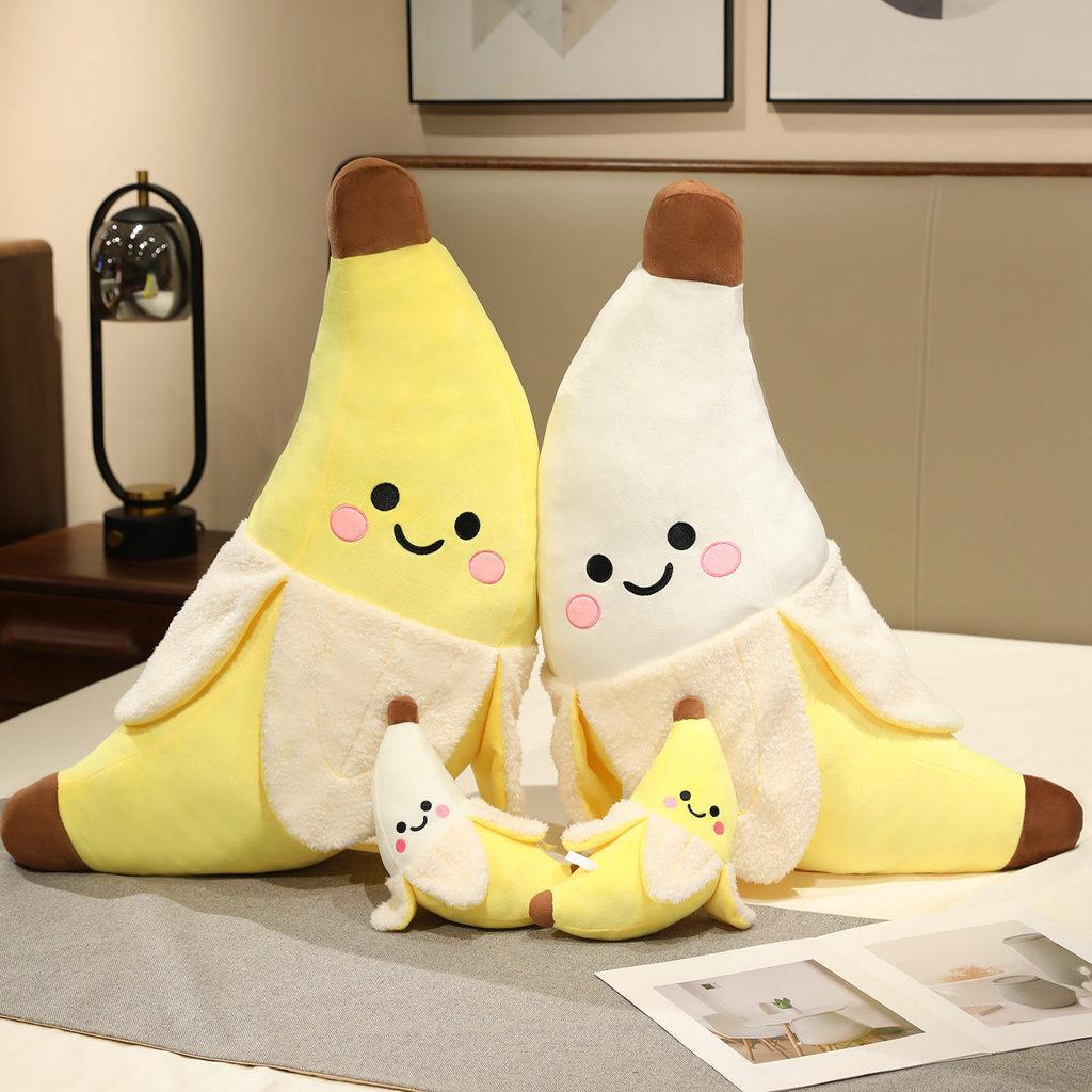 Plush Banana Toy For Kids Soft Fruit Pillow Bed Decor Gift