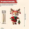 Wooden Christmas Reindeer Ornament Cute Cartoon Deer Tree Decoration Handcrafted Festive Hanging Decor for Xmas Home Party