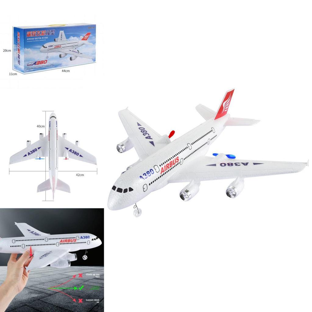 A380 Remote Control Airplane With Led Lights For Hobbyists And Flight Enthusiasts