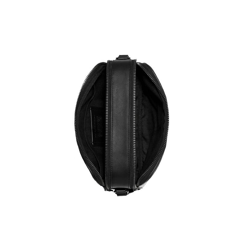 Coach Crossbody Bag Graham 23 Metal Logo Signature Pendant Coated Canvas and Calf Leather Camera Small Square Shoulder Medium Men's Charcoal Black