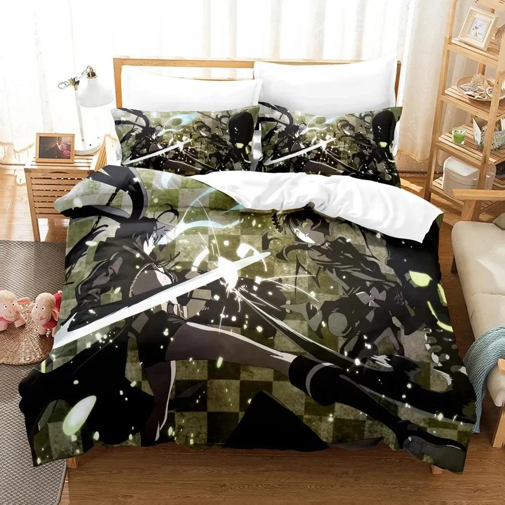 Black Rock Shooter Duvet Cover Single Double Size For Boys Girls Fashion Bedroom Decor Anime Bedding Set Soft Home Textile 013
