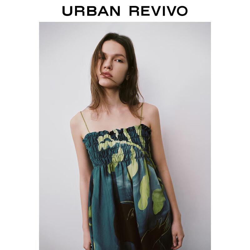 

Летнее платье макси А-силуэта с принтом колор-блок UR 2025 S