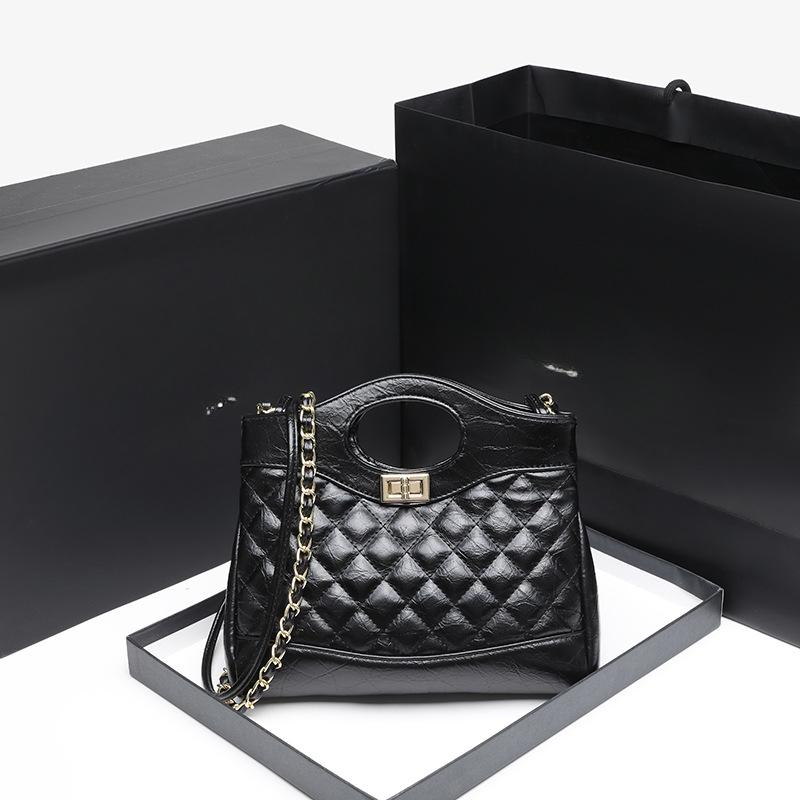 Stylová kostkovaná řetízková kabelka přes rameno Crossbody Taška do práce Vše v jednom Taška přes rameno Dámská taška