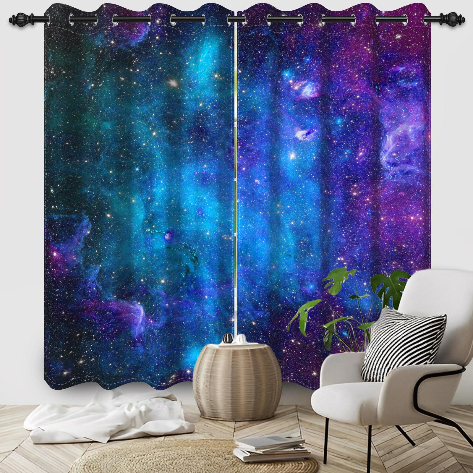 

Kids Window Curtains Cartoon Star Rocket Airplane Space Whale Interest Blackout Drapes Children Room Decor Home Interior Curtain 53x115cm 2pcs