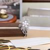 Elegant Diamond & Pearl Flower Brooch Pin - Fashion Statement Lapel Accessory & Anti-Exposure Buckle