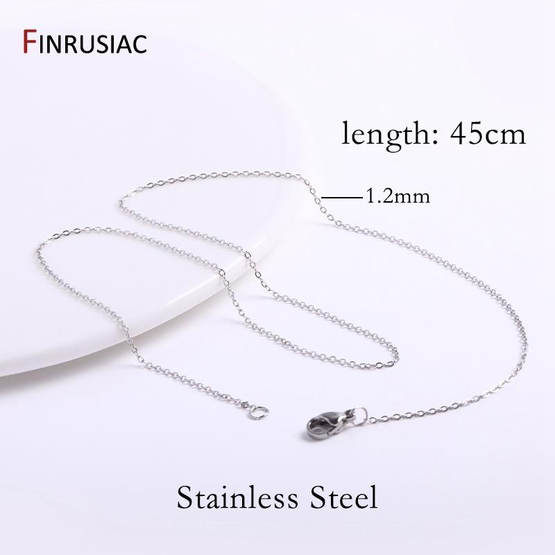 

1.2mm/1.5mm Stainless Steel Necklace Chains 45cm O-Shape Necklace For Jewelry Making Necklace Making Finddings 2 pieces