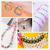 Mixed Acrylic Color 26 Initial Letters Big Hole Beads For Jewelry Making Supplies White Block Spacer Bead DIY Bracelet Materials