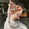 Square Starburst Electroplated Alloy PVC Phone Charm Light-Luxury Crystal Beaded Phone Strap for Women Handbag Pendant Keychain