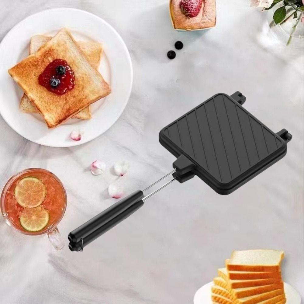 Non-stick Sandwich Maker Aluminum Breakfast Machine Double Sided Frying Pan  Camping