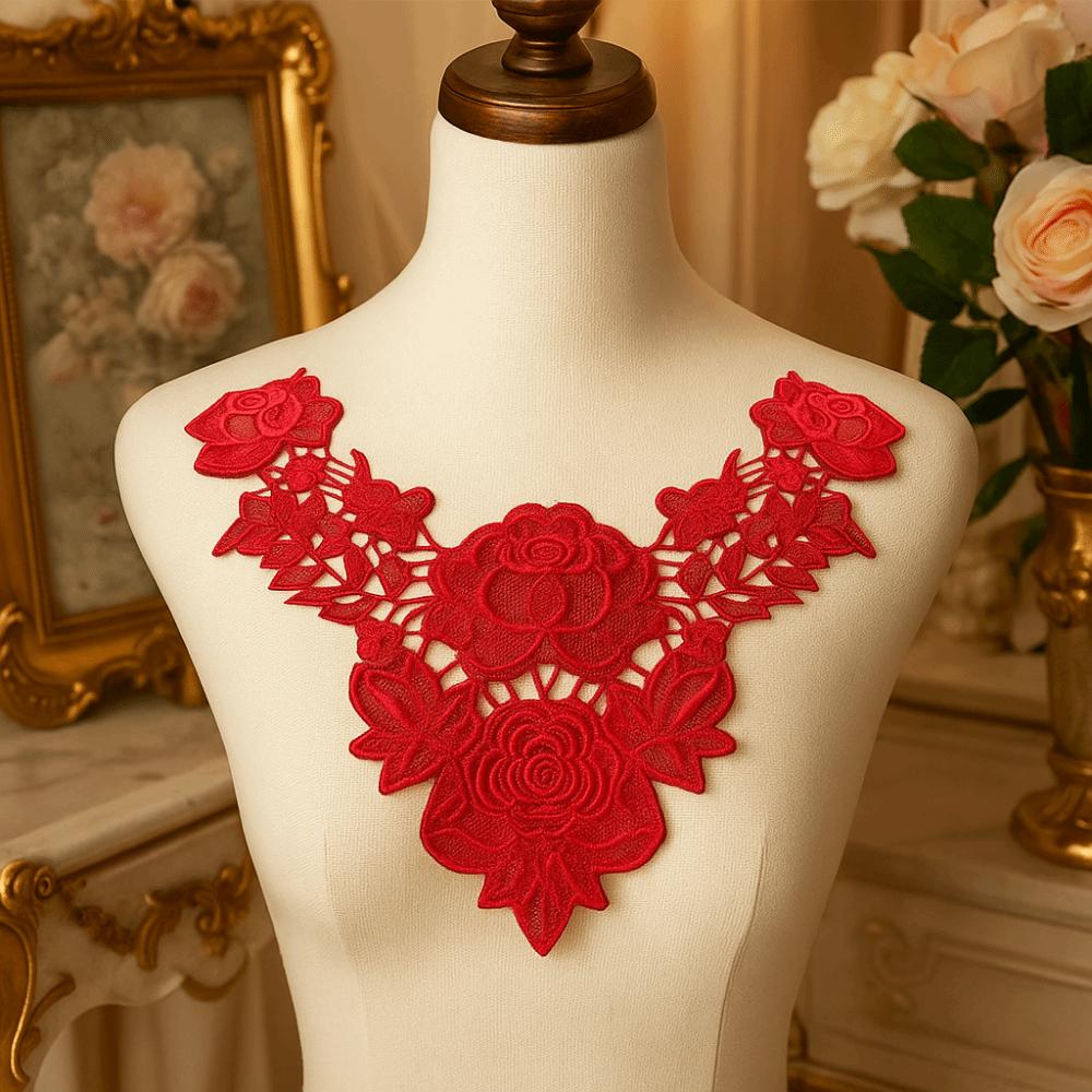 6PCS Fashion Fake Collar Hollow Out Pattern Flower Collar Embroidered Collar  Casual Wear