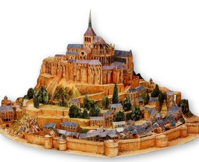 Papercraft Architecture Mont Saint-Michel World Heritage Art Kit Replica (Set of 2)