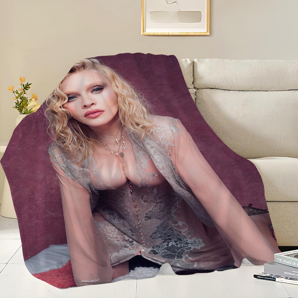 Singer M-Madonna Pink Lingerie Blanket Flannel warm comfort soft plush blanket For Picnic Beds Sofas Homes And Bedrooms