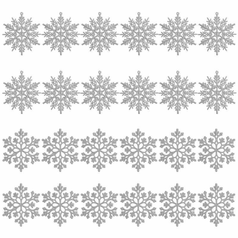 

Christmas Snowflake Pendant 24Pack Hanging Ornament Birthday Holiday Party Decor 1