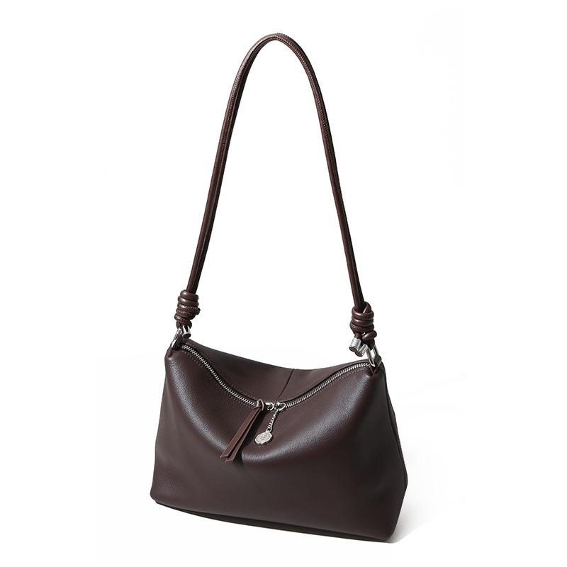 

Сумка на одно плечо из высококачественной кожи с завязками на шнурке под мышкой, женская сумка большой вместимости и первоклассный вид, сумка через плечо кофейный