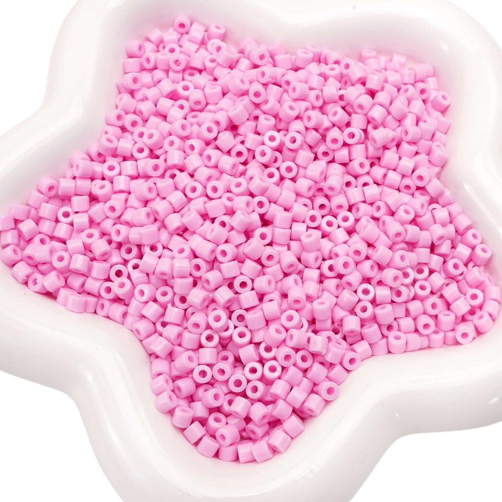 300pcs 4mm Acrylic Short Tube Beads Solid Color Seed Beads Accessories For DIY Jewelry Making