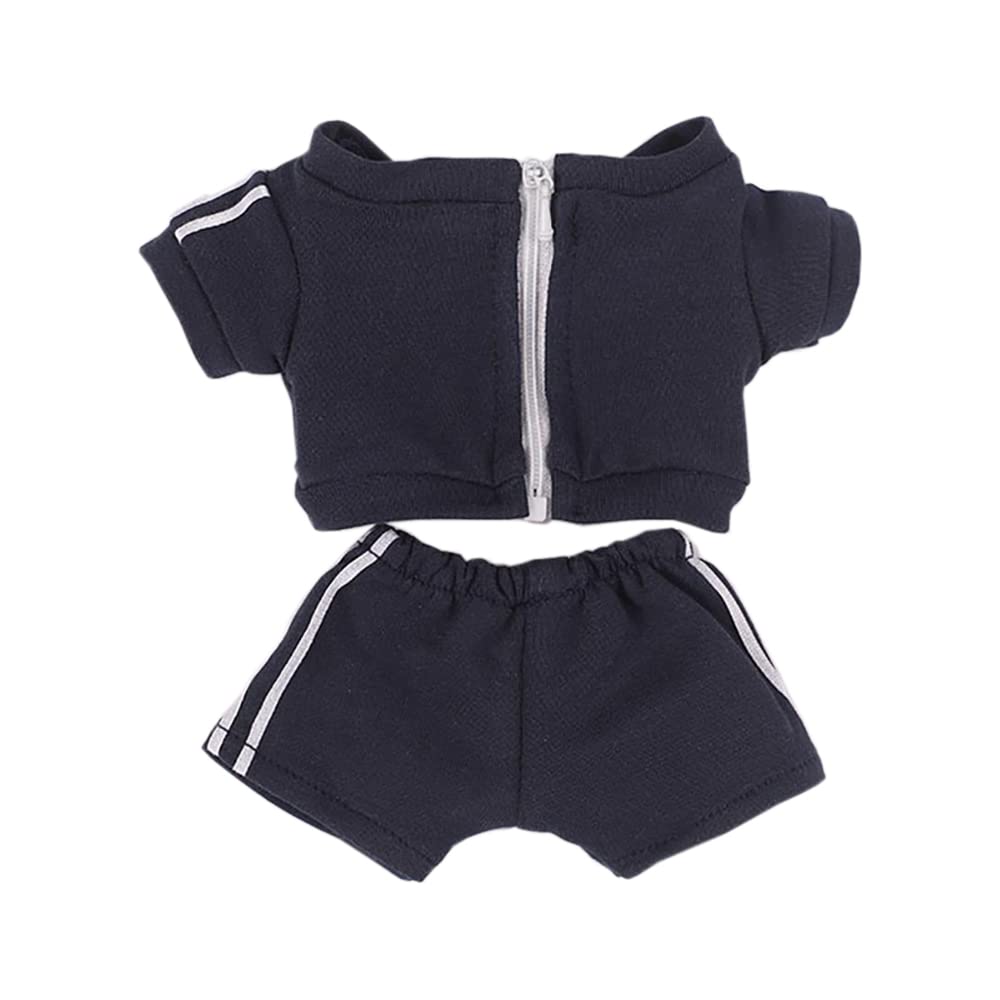 

niannyyhouse 10cm15cm Plush Clothes Set (Solid Colors) - Jacket, Pants, and Tracksuit - Cotton Doll with Dress-Up Accessories (Navy-15cm)