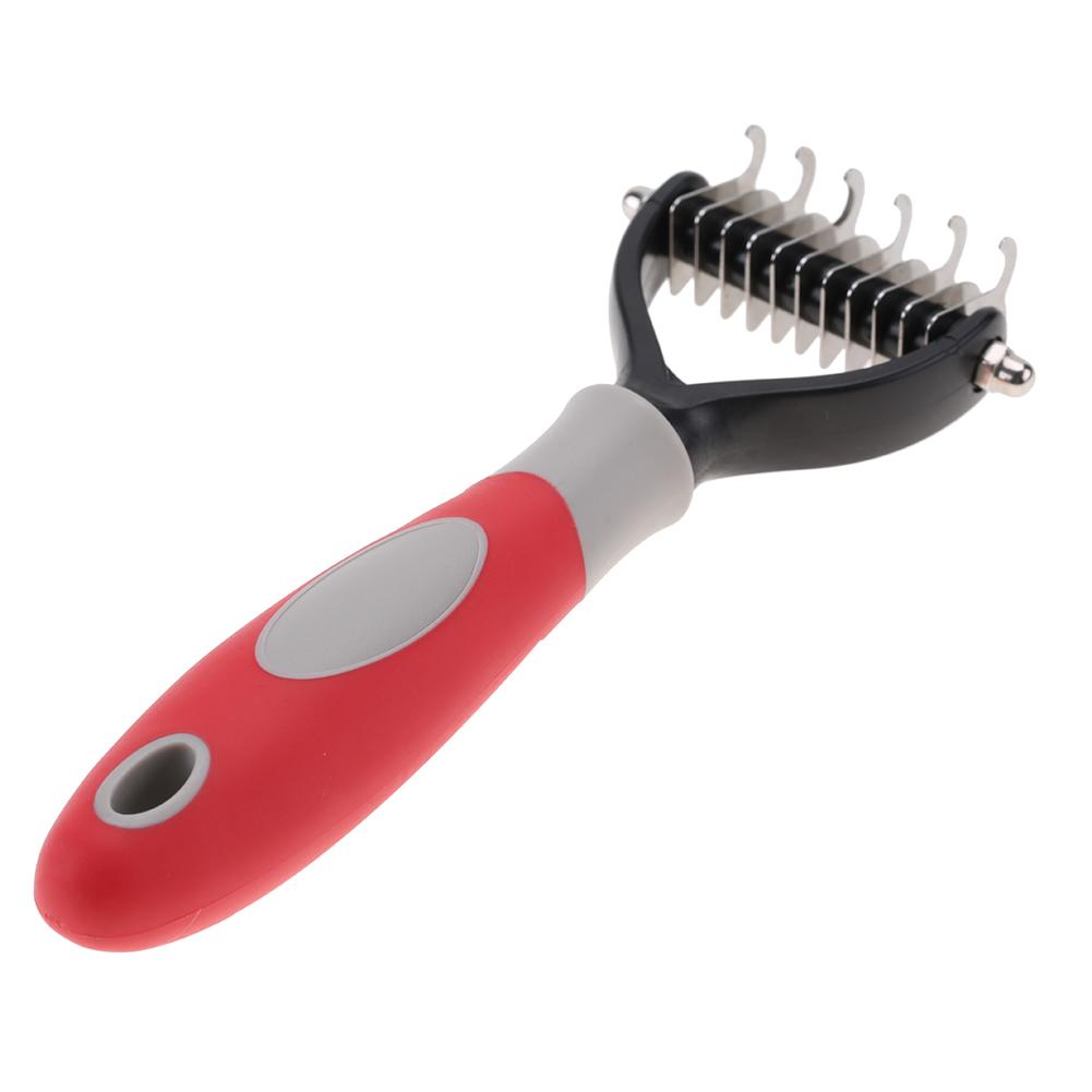 

Профессиональный двухсторонний гребень для собак с узлом, щетка для чистки и удаления шерсти, инструмент для ухода за собаками(желтый) Gray