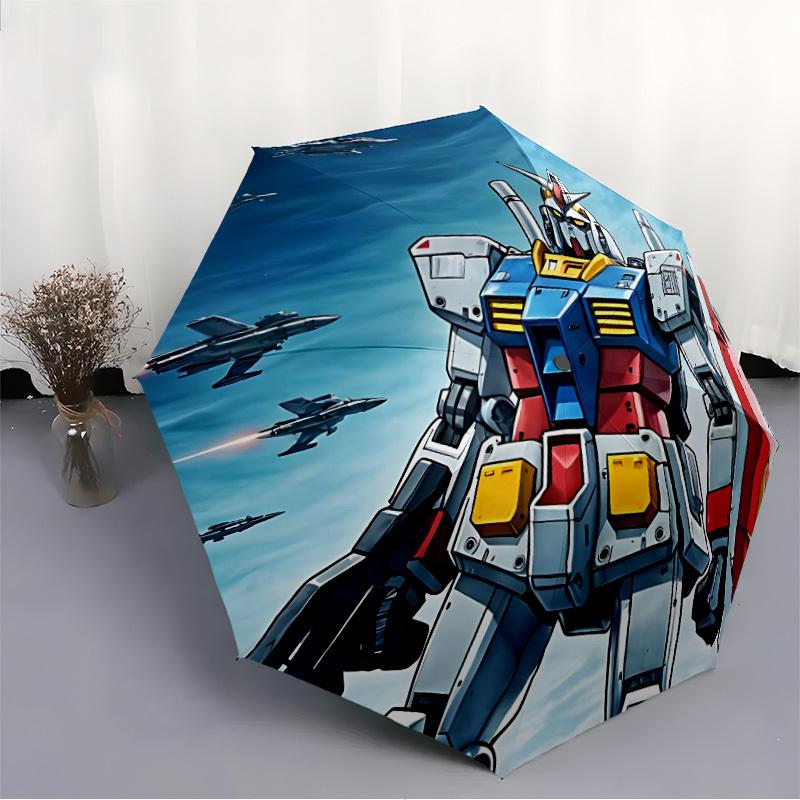 Gundam Mecha Automatic Open/close Umbrella, Heavy-Duty Iron Frame, Folding Portable Design, Travel, Everyday Use 195