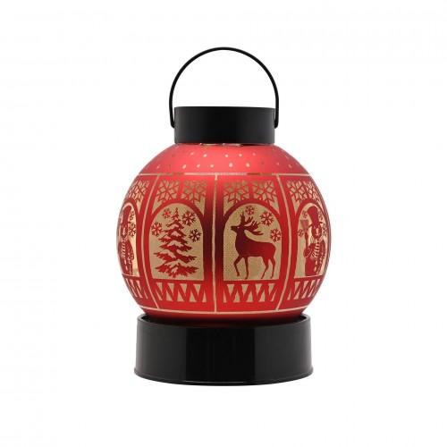 Regal Tidings Glass LED Round Lantern Christmas Windows