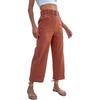 Summer Women Fashion Cotton Linen High Waist Loose Solid Color Pants