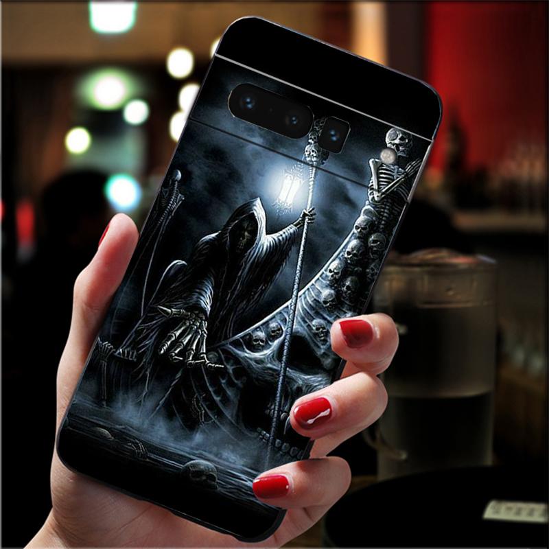 Handyhülle Für Google Pixel 10 9 Pro XL 9A 8 7 6 Pro Pixel 8A 7A 6A Pixel 8 7 6 5 Sensenmann Totenkopf Skelett