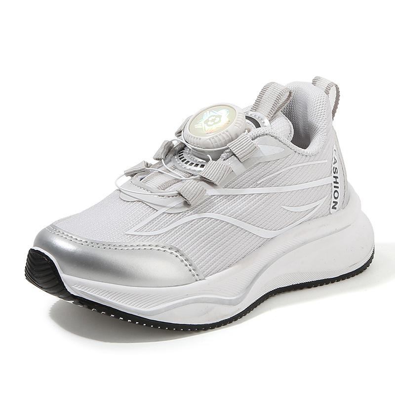 

Childrens Sports Shoes with Rotating Buckle Soft Sole Breathable Mesh Casual Sneakers for Boys Girls Spring Autumn The inner length of size 21 shoes is about 13.5cm