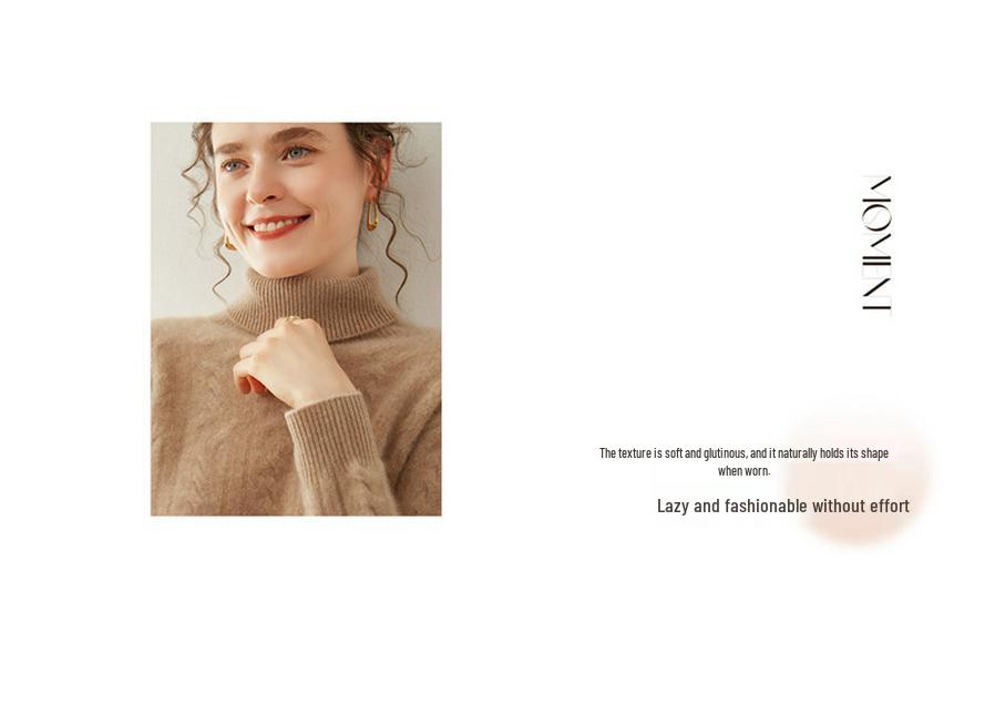 Women's Three-Ply Thick Cashmere High-Neck Pullover Sweater - Warm Knitted Base Layer