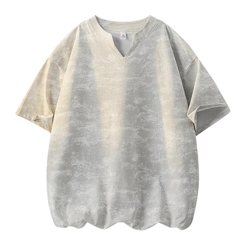 

V-neck Short-sleeved T-shirt Men s Summer Loose And Versatile Half-sleeved Top XL білий