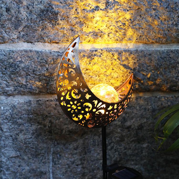 Solar Power Light Metal LED Ornament Landscape Light Outdoor Flame Effect Lawn Yard Garden Decor