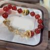 Natural Red Agate Beaded Bracelet Elegant Wristband Accessory Ideal for Young Trendsetters and Spiritually Minded Adults