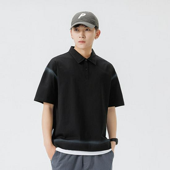 Men's Summer Tie-Dye Short-Sleeve Polo Shirt - Breathable, Casual, Korean Style Lapel T-shirt