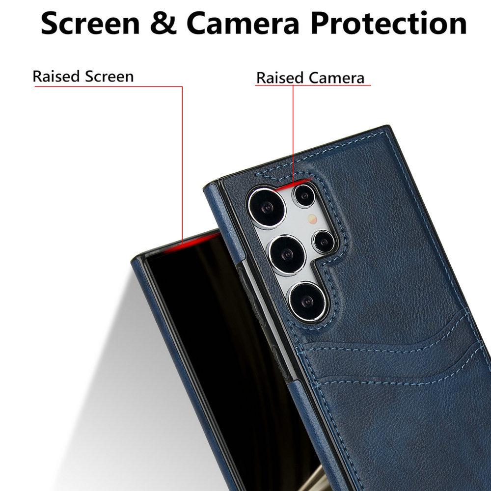 Samsung S25/S24U Leather Card Holder Protective Phone Case - Antidrop Business Design for 23Plus and FE Series