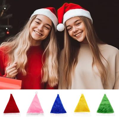 Santa klobouk pro ženy muže plyšový sametový vánoční klobouk měkký sváteční převlek