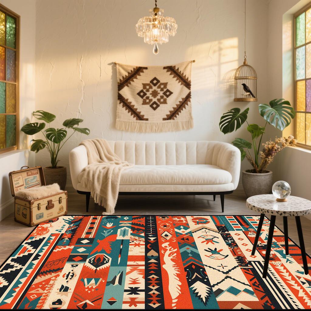 New Persian Carpet Large Rugs for Living Room Boho Decoration Easy Clean Washable Floor Mat Antiskid Sofa Bedroom Study