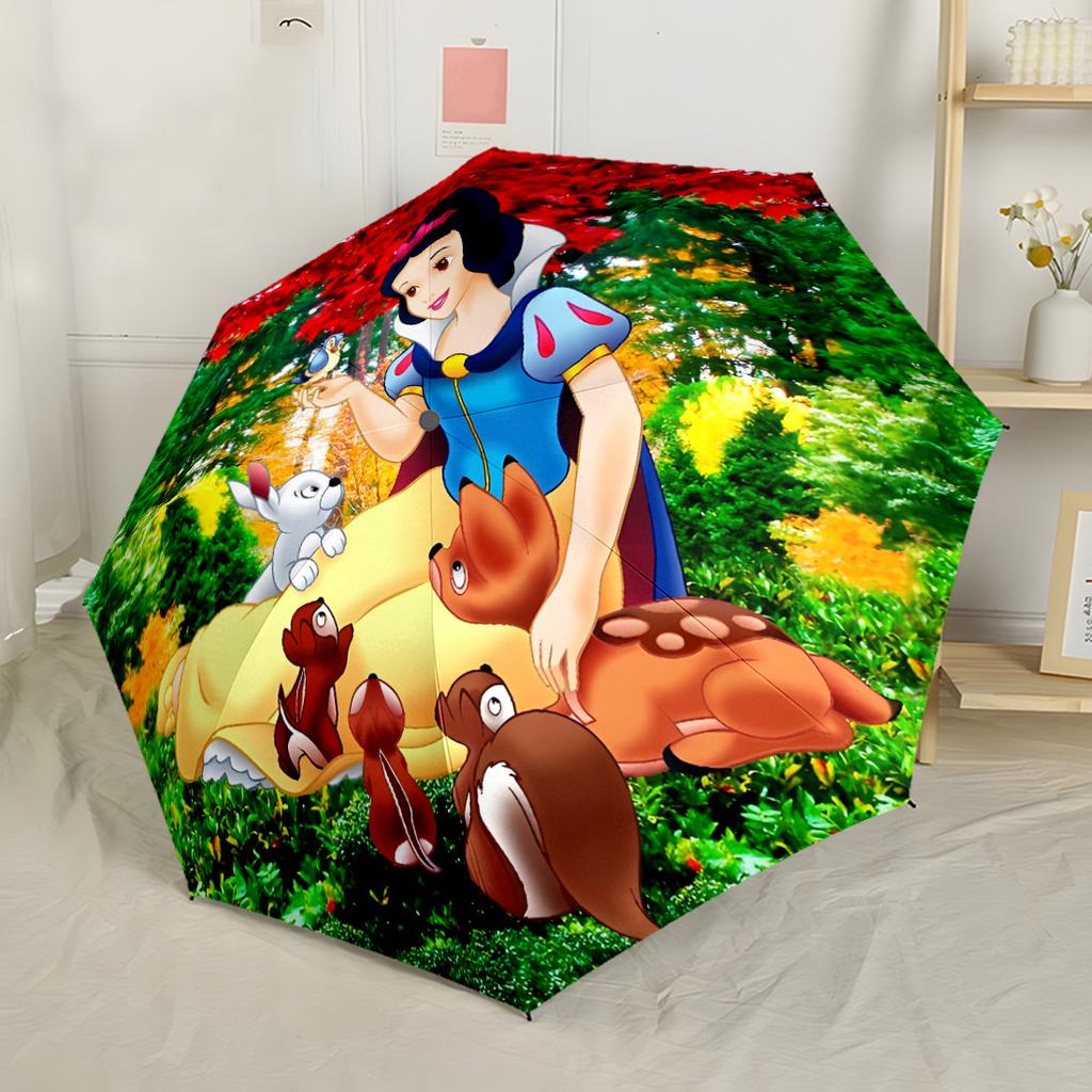 Snow White's Royal Frame Portable Automatic Umbrella with 8-Rib Lightweight Travel Essential Elegant Women's Umbrella Wedding Party Gift