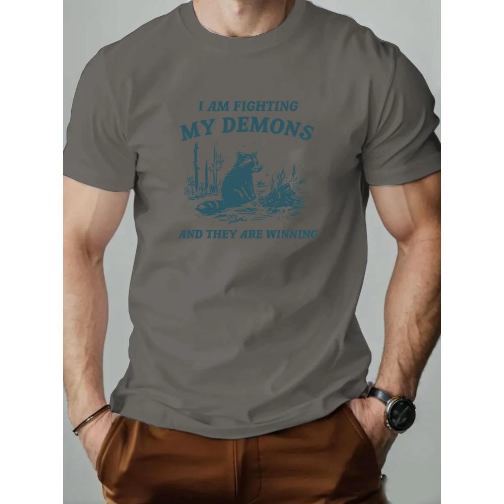 Summer Men T-Shirt Cartoon Elements Pattern Printed Fashion Leisure Sports Men's Round Neck T-shirt High Quality Men's Clothing