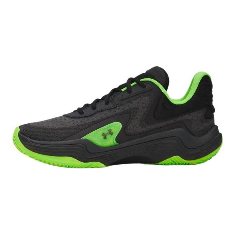 Under Armour Spawn 7 Comfortable Soft Breathable Lightweight Basketball Shoes Unisex Sneakers Black Green 3028461-004