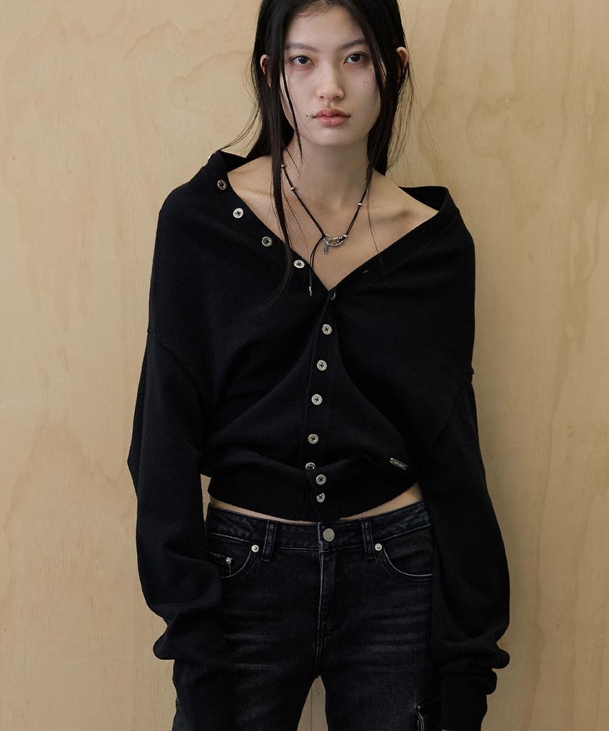 Whole Paper Snap Hook Cord Necklace (Black)
