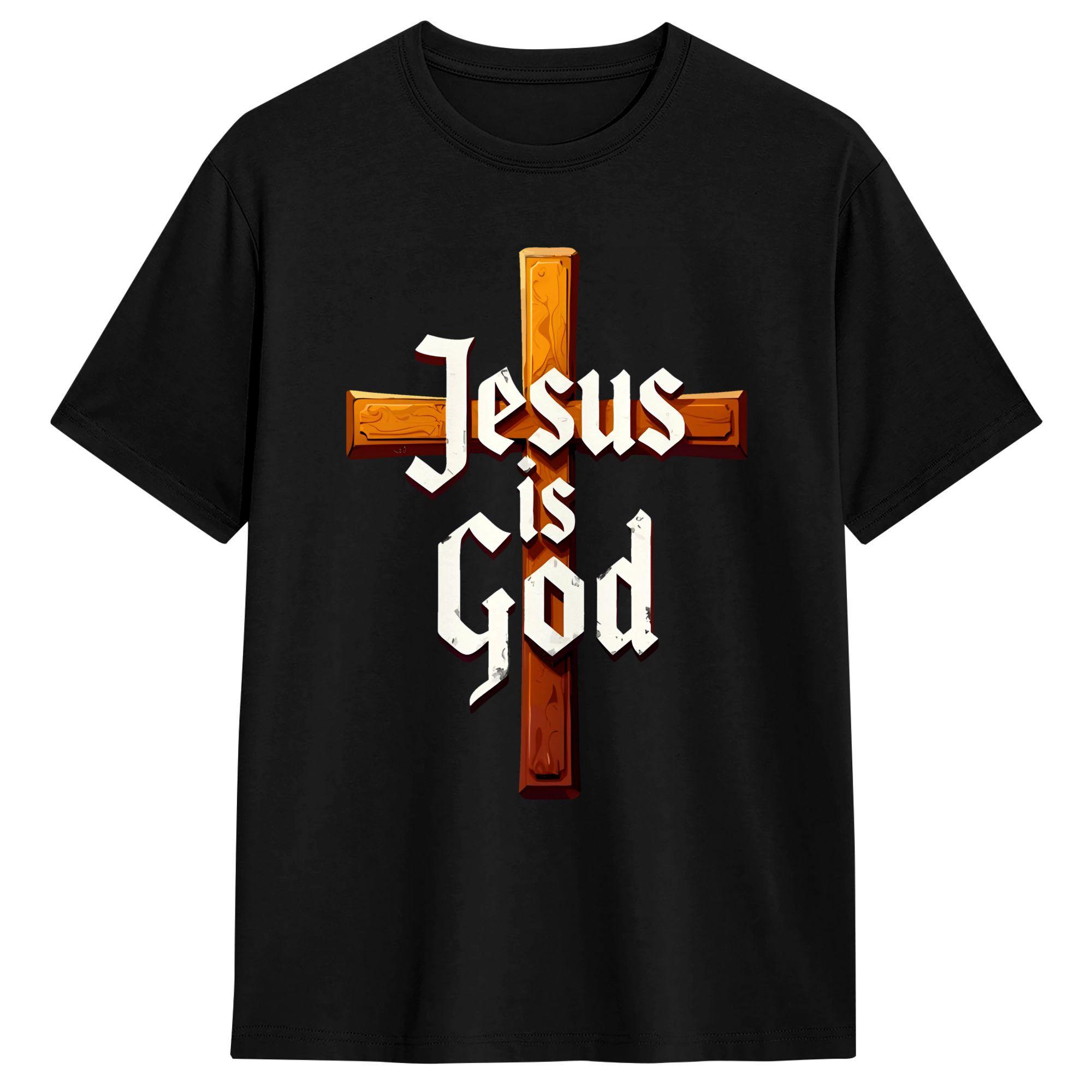 

Casual T Shirt Summer Jesus Is God Christian Quote T Shirts 100 Cotton Tee Shirt for Men s Y2K Fun Big Size Short Sleeve Tops 5XL різнокольоровий