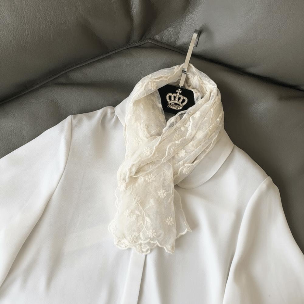 Retro Sunscreen Lace Shawl Versatile Neck Protection Scarf Literary Women's Lace Scarf