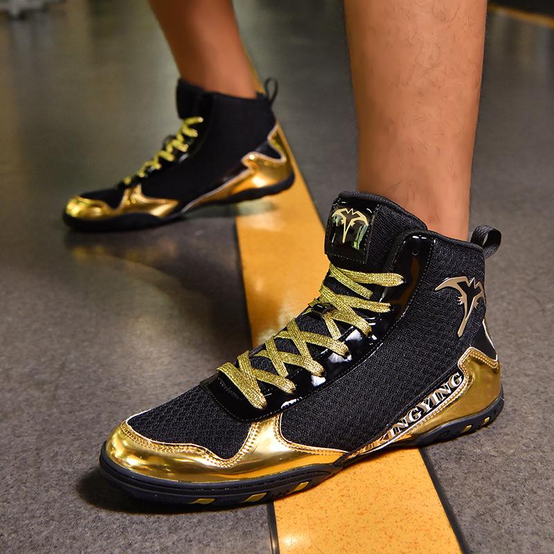 Nové pánské boxerské boty Profesionální boxerské boty Protiskluzové Lehké Cvičební tenisky pro trénink