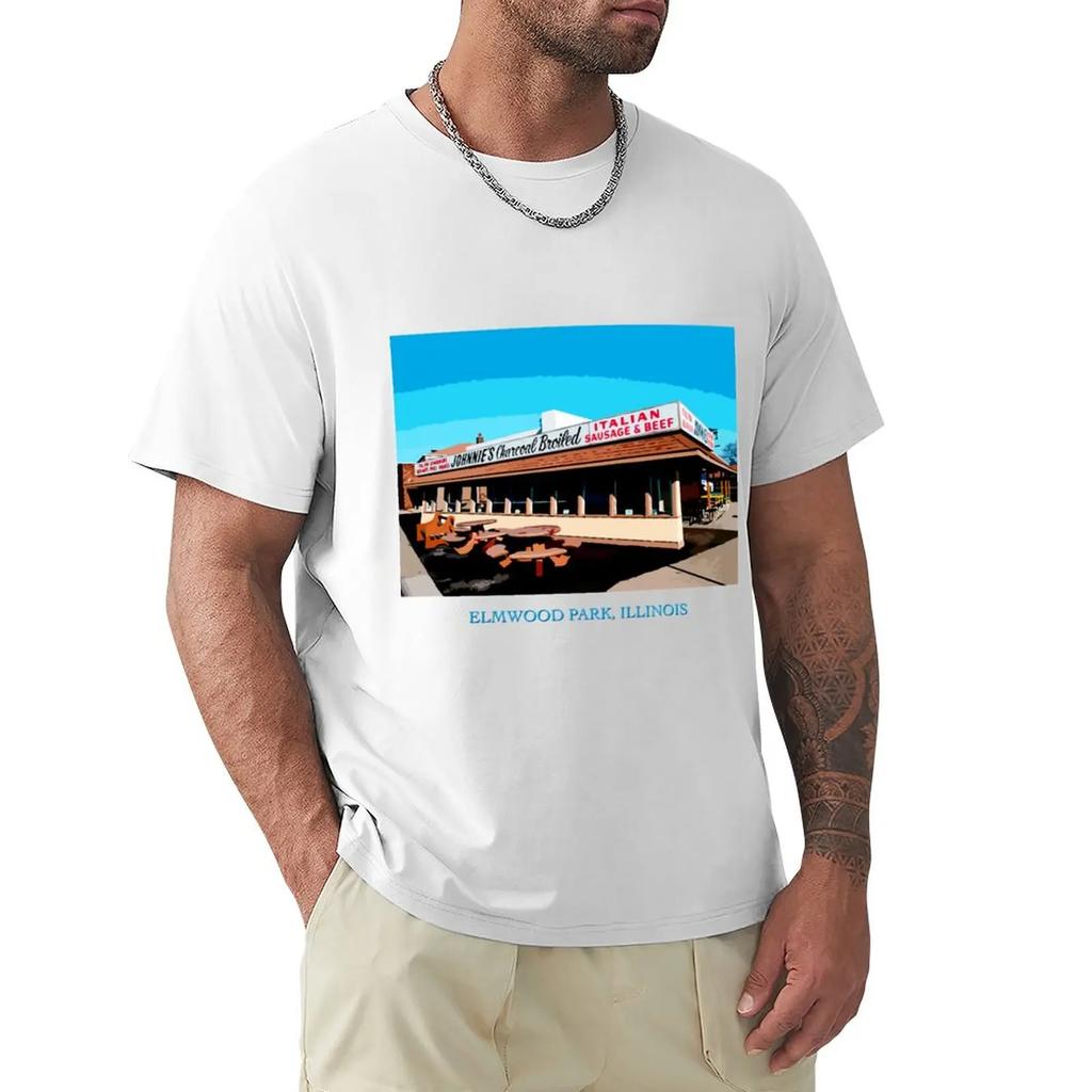 Johnnies Beef Elmwood Park Chicago Food Classic TShirt Blouse sweat Mens tshirts