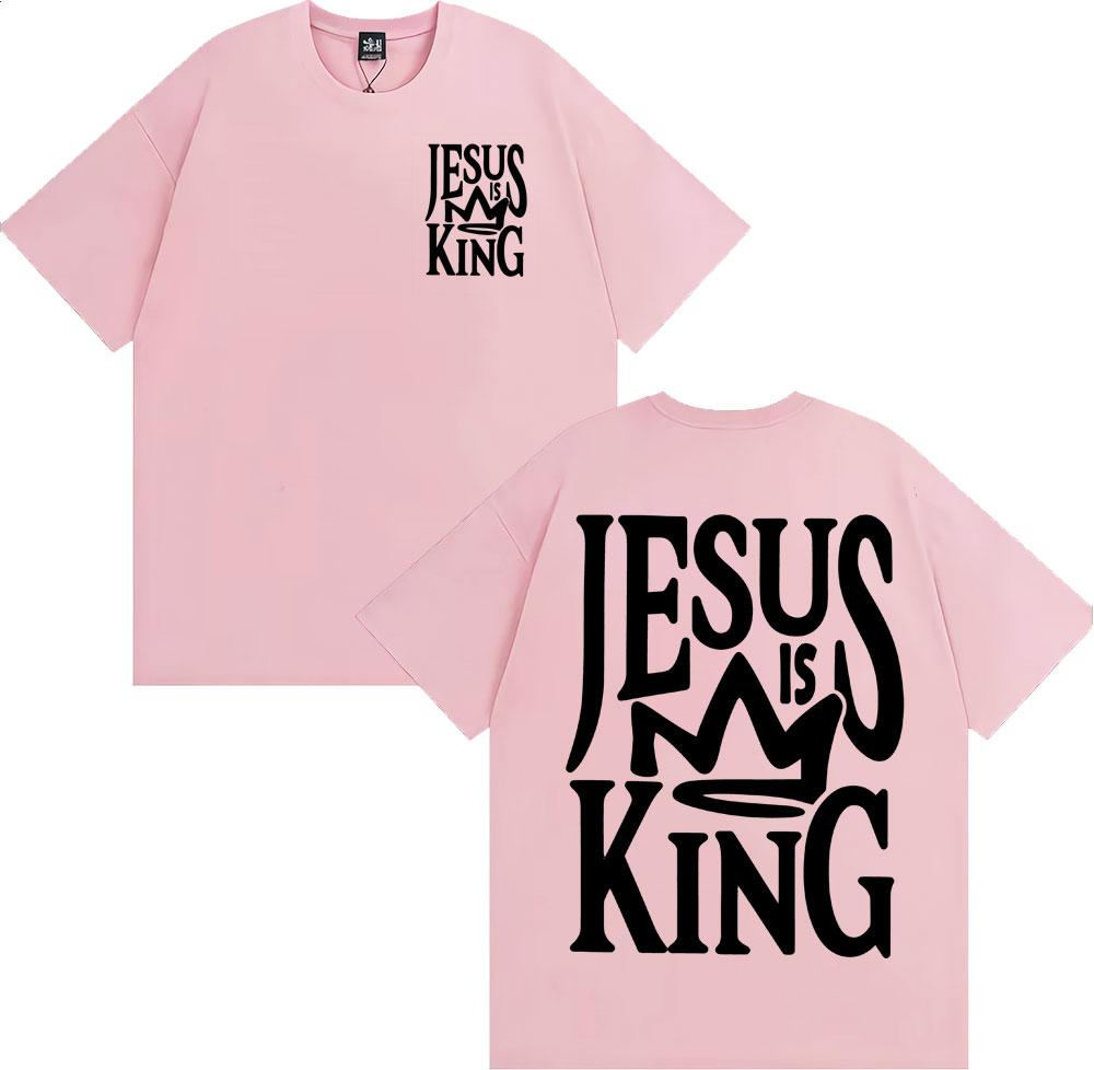 Jesus Is King Oversized Vintage Christian Printed T Shirts Men Women Gothic Vintage Tshirt 100 Cotton Comfort Crewneck T Shirt