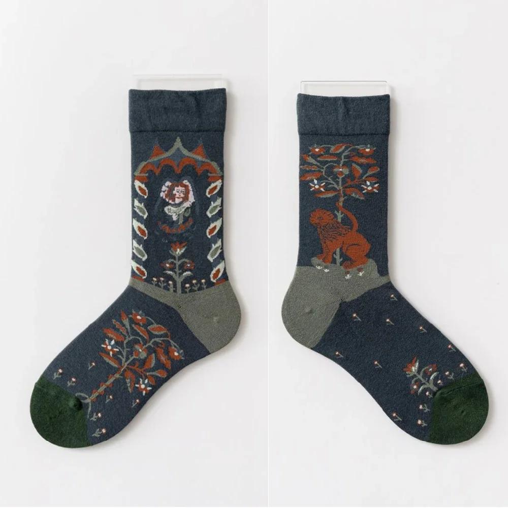Colorful Cartoon Creative Fashion Vine Graffiti Novelty Men Women Socks Winter Warm Comfortable Cotton Sokken Dropship