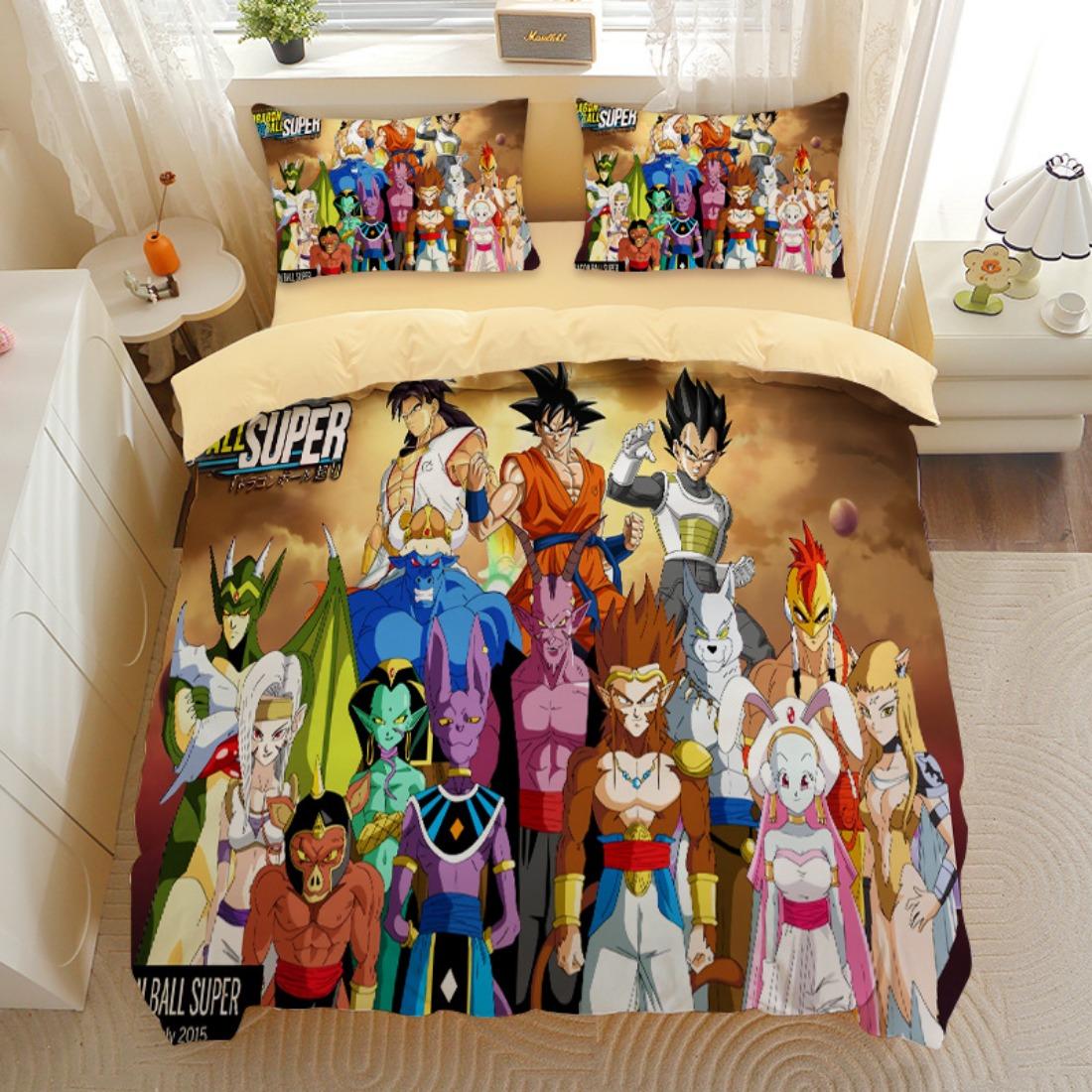 

Японское Аниме Dragon Ball Постельное Белье Гоку Супер Сайян Пододеяльник Наволочка 2/3шт 3D Принты для Подростков Покрывало 100x135cm-2pcs