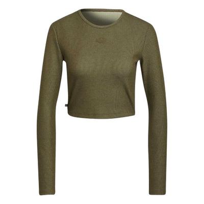 Womens/Ladies Cropped Slim Long-Sleeved Sweater Top