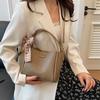 Solid Color Pu Leather Bucket Bag Versatile Women 's Handbag Temperament Crossbody Bag  Outdoor