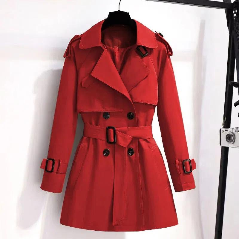 Womens Spring Autumn Jackets Coats Korean Elegant Lady Windbreakers Double Breasted Streetwear Trench Female Outerwear